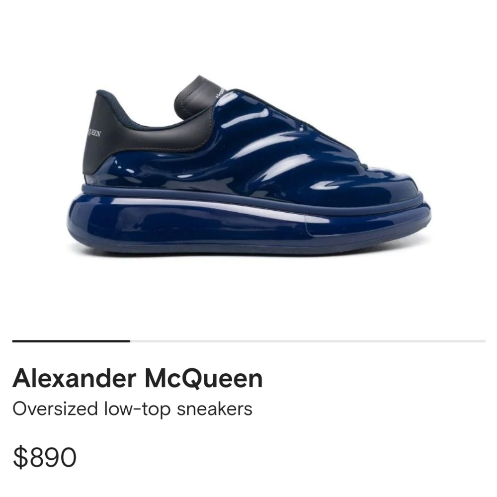 Alexander McQueen Oversized Lux Gloss Navy Sneakers - Picture 8 of 9